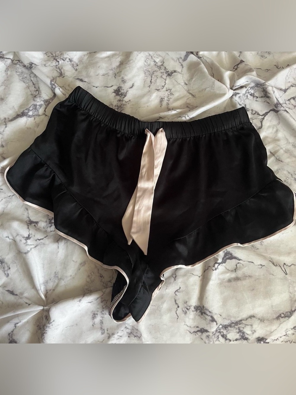 Victoria’s Secret black silky satin sleep / lounge shorts